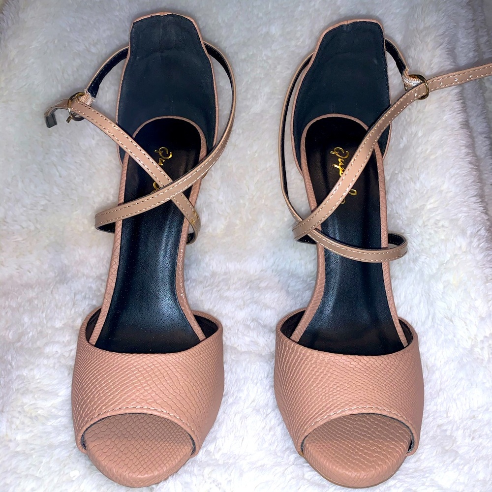 Tan high heels